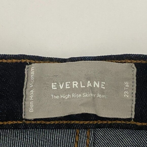 Everlane The High Rise Skinny Jeans Womens 23T 23 Tall Blue Dark Wash Stretch - Picture 8 of 12